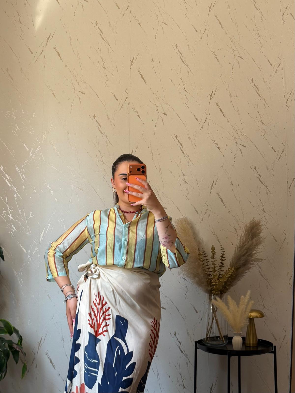 Camicia Sabina Giallo/Marrone
