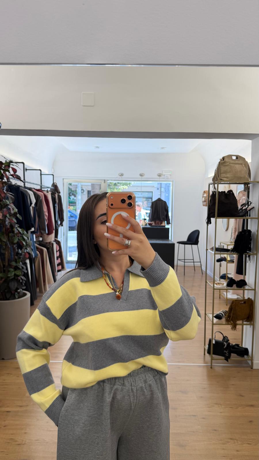 Maglia Paola Grigio/Giallo